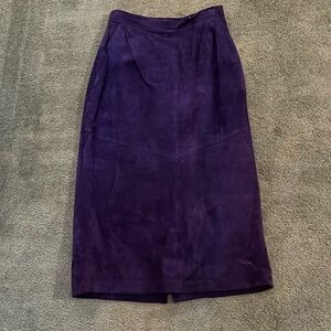 Purple suede skirt